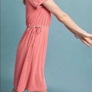 Anthropologie ribbed pink dress